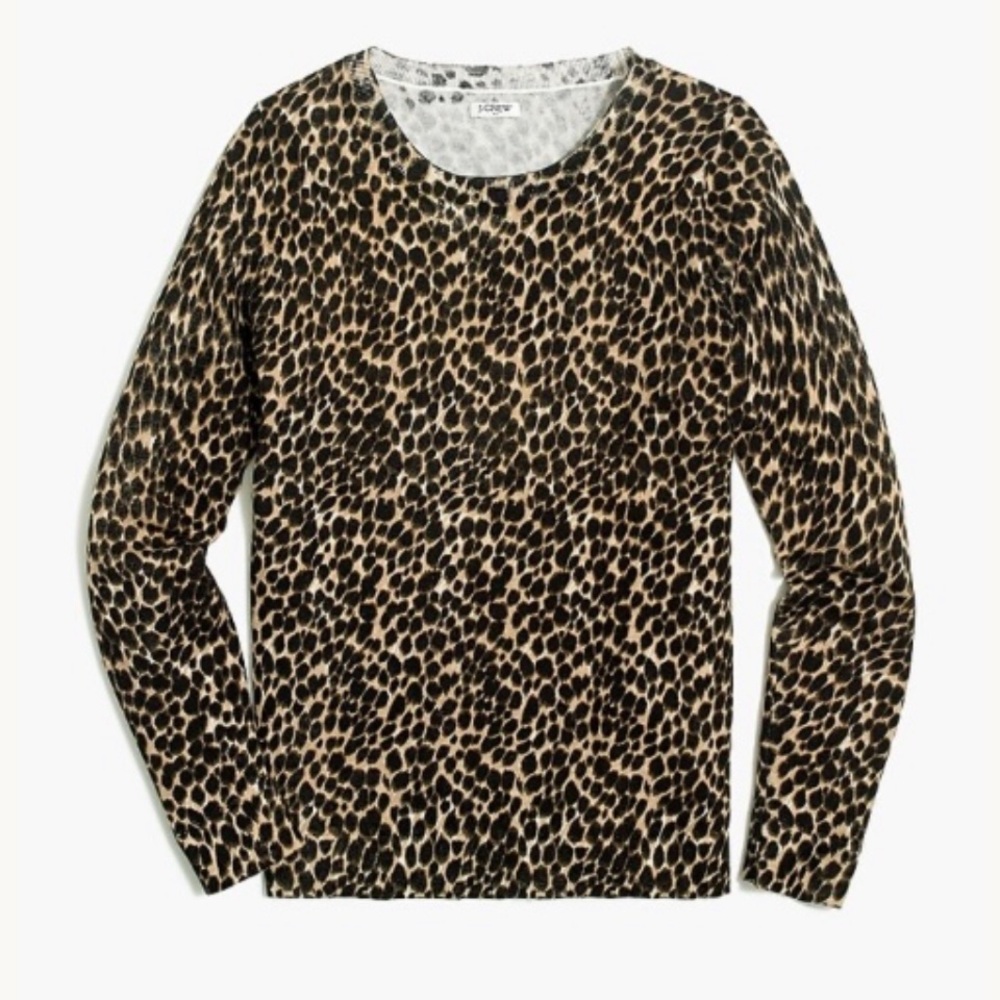 J Crew Leopard Print Long Sleeve Top